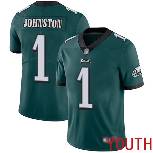 Youth Philadelphia Eagles #1 Cameron Johnston Midnight Green Team Color Vapor Untouchable NFL Jersey->youth nfl jersey->Youth Jersey